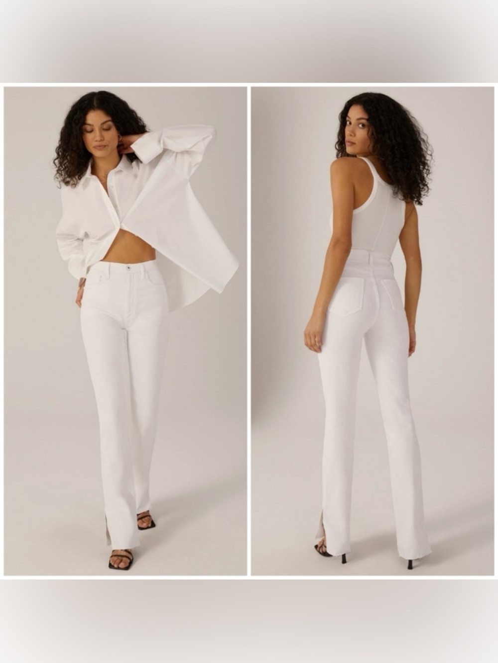 Favorite Daughter Valentina Tower High Rise Slit Jeans in Bahamas White Women 30 - Picture 2 of 10